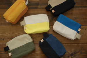 倉敷帆布　トラベルポーチ　おむつポーチ