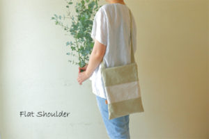 倉敷帆布　A4サイズのぺたんこショルダーバッグ