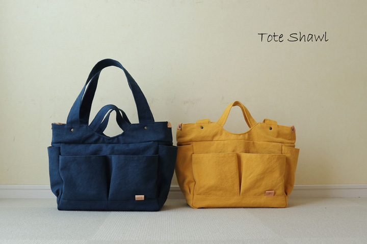 多ポケット 2Way肩掛けトートバッグ(2色)