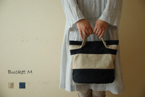 バケツ型トート ボーダー バケット／Ｍサイズ